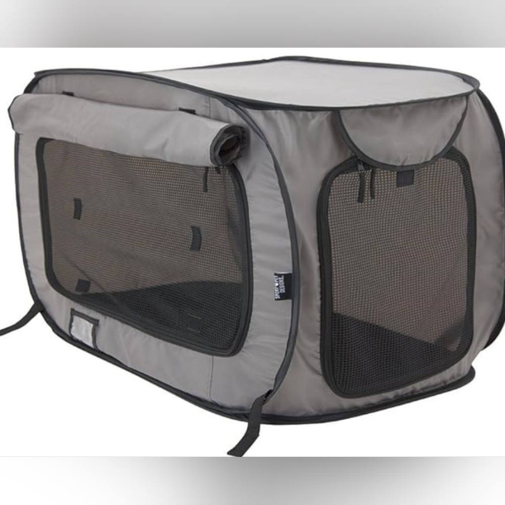 Portable Gray Dog Crate